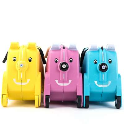 BUBULE Cute 19" Animal Kids Luggage Lightweight PP Ride On Trolley Bag For Kids