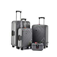 BUBULE Light Weight 4 Pcs PP Carry-on Trolley Travel Luggage Set