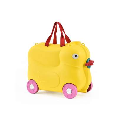 BUBULE Colorful Cartoon Shape Carry On Ride On Rolling Suitcase for Kids