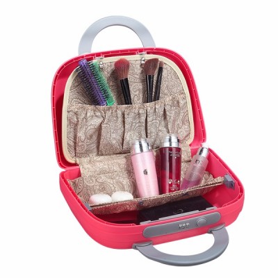 BUBULE 14" PP Beauty Makeup Box And Women Shoulder Cosmetic Bag Handbag With Mirror